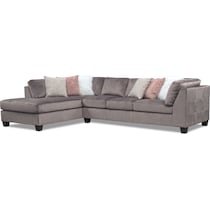 mackenzie gray  pc sectional with left facing chaise   