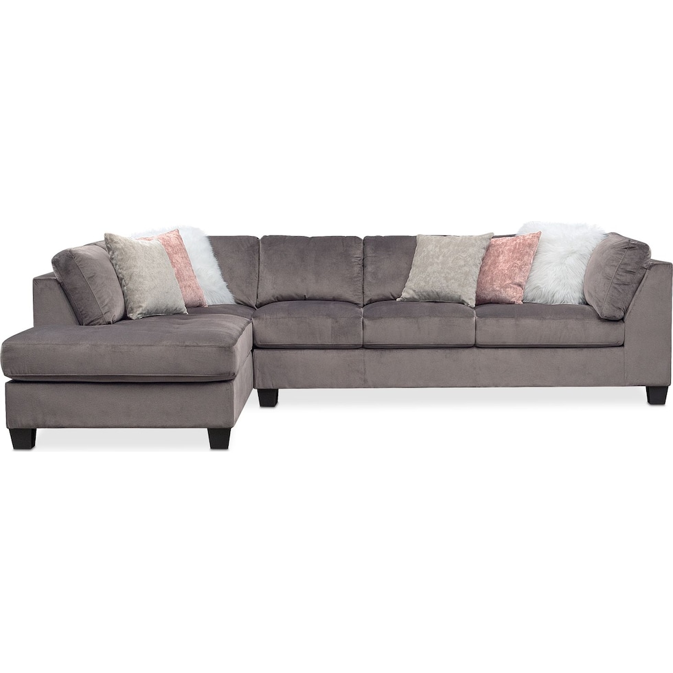 mackenzie gray  pc sectional with left facing chaise   