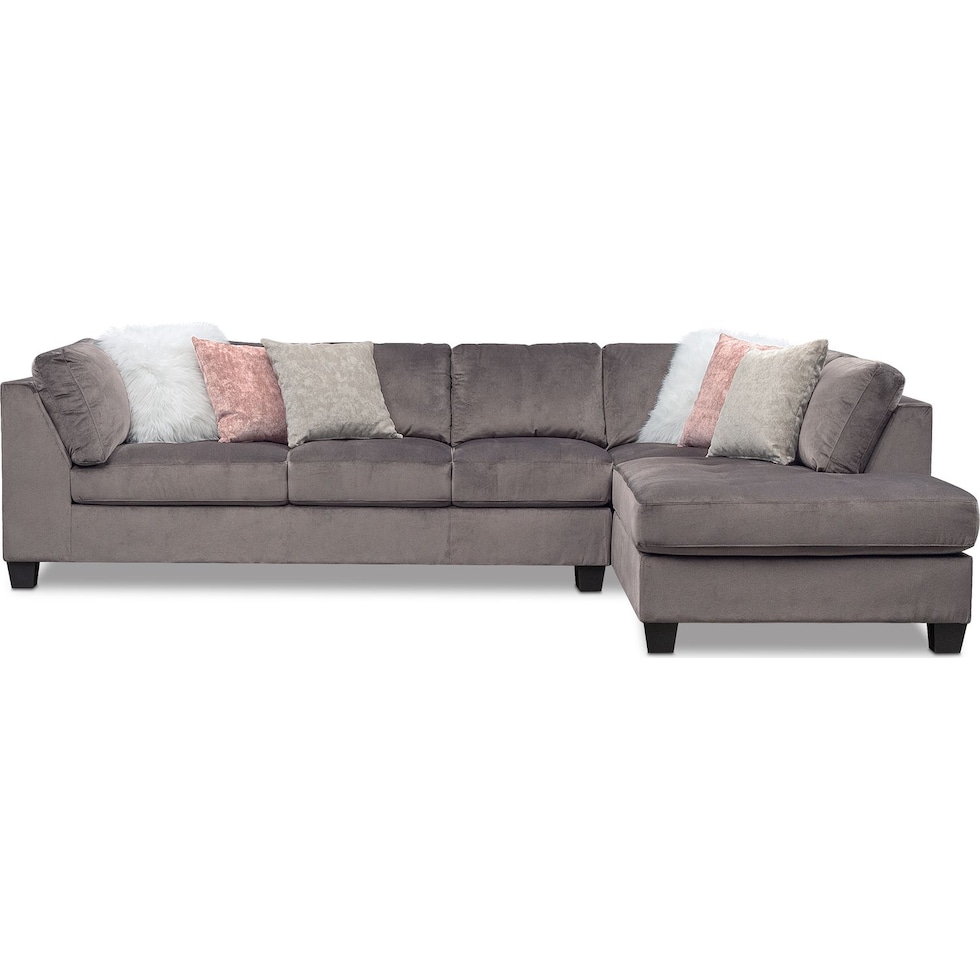 mackenzie gray  pc sectional with right facing chaise   