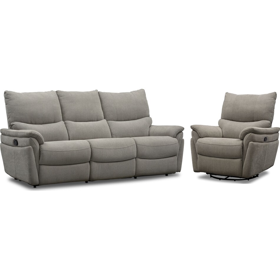 maddox gray  pc manual reclining living room   