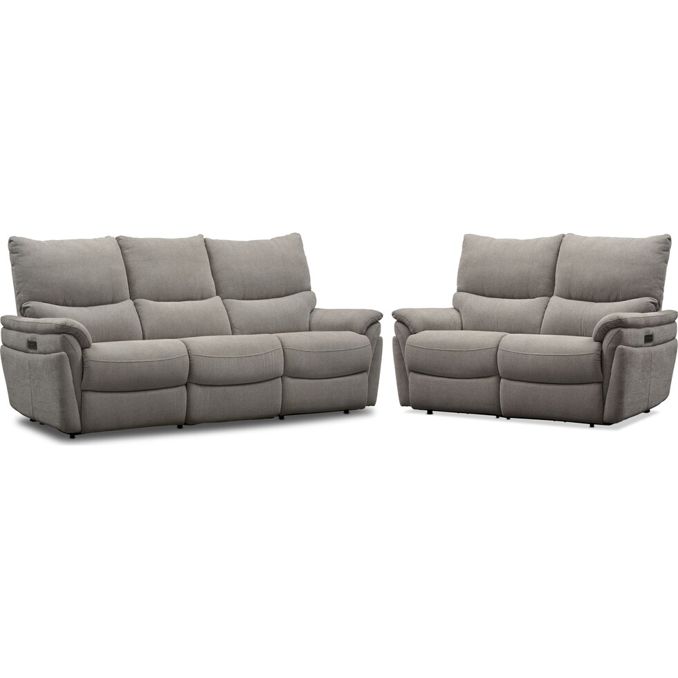maddox gray  pc power reclining living room   