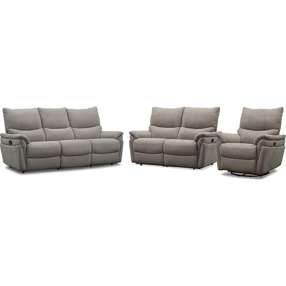 maddox gray  pc manual reclining living room   