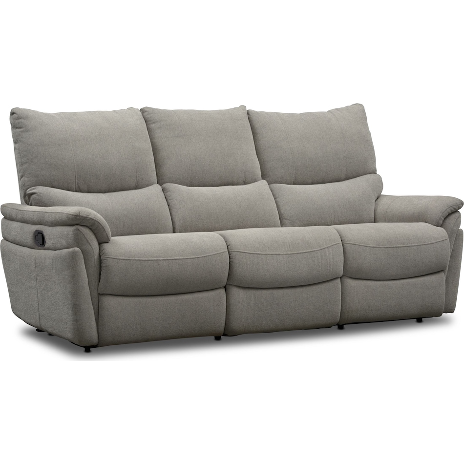 maddox gray manual reclining sofa   