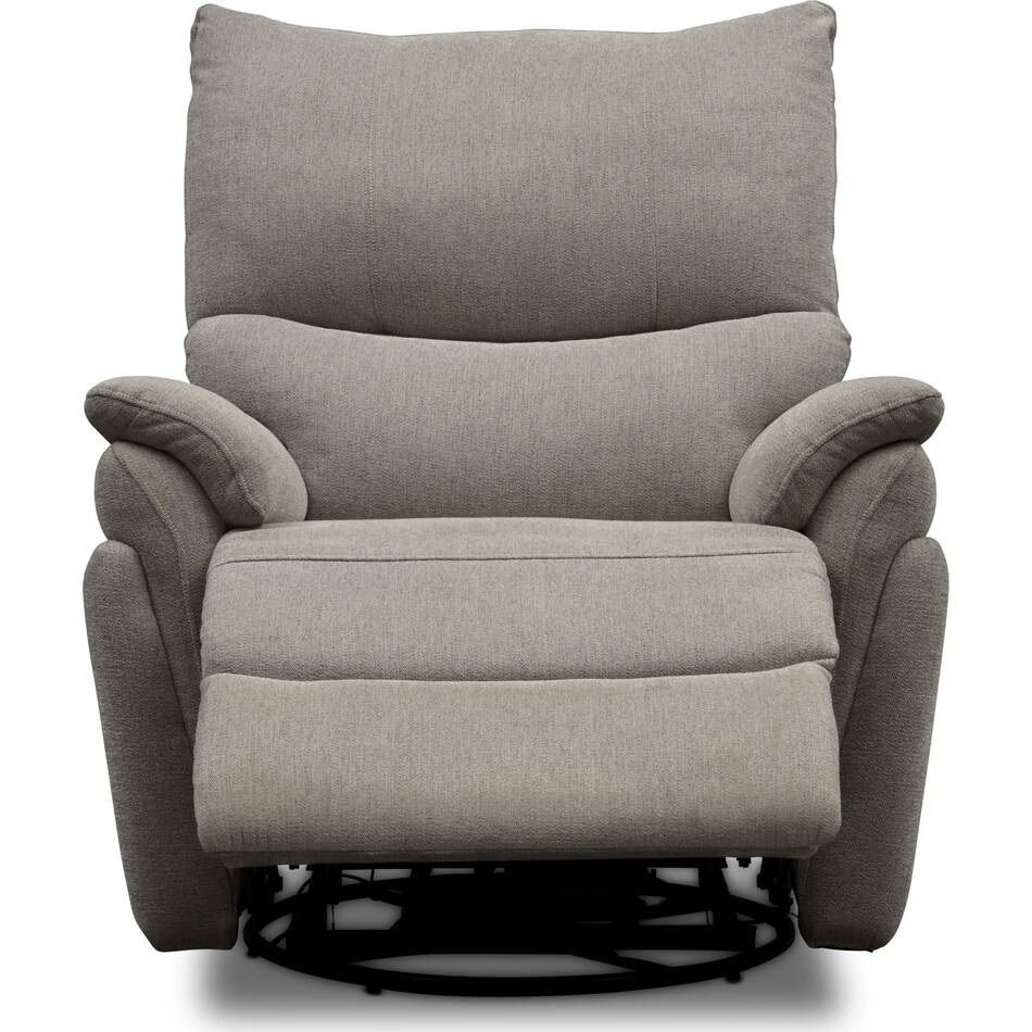 maddox gray reclining swivel chair   