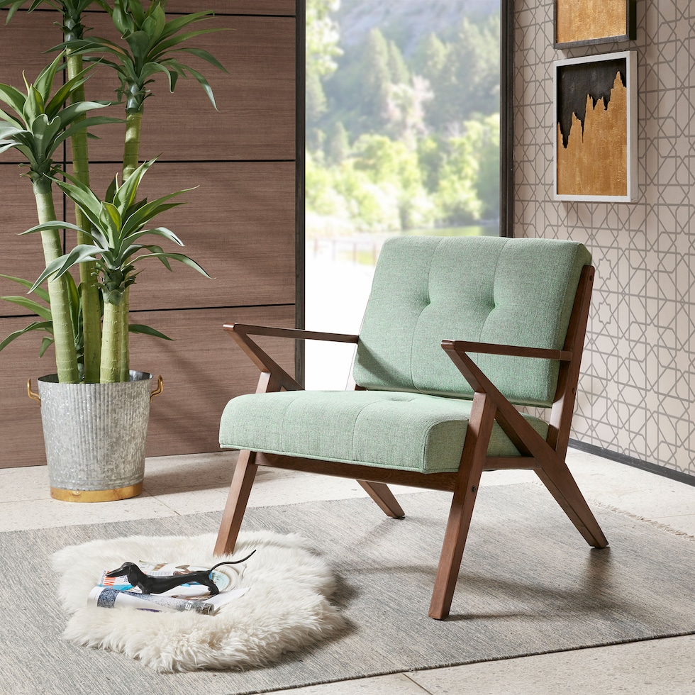 madeline green accent chair   