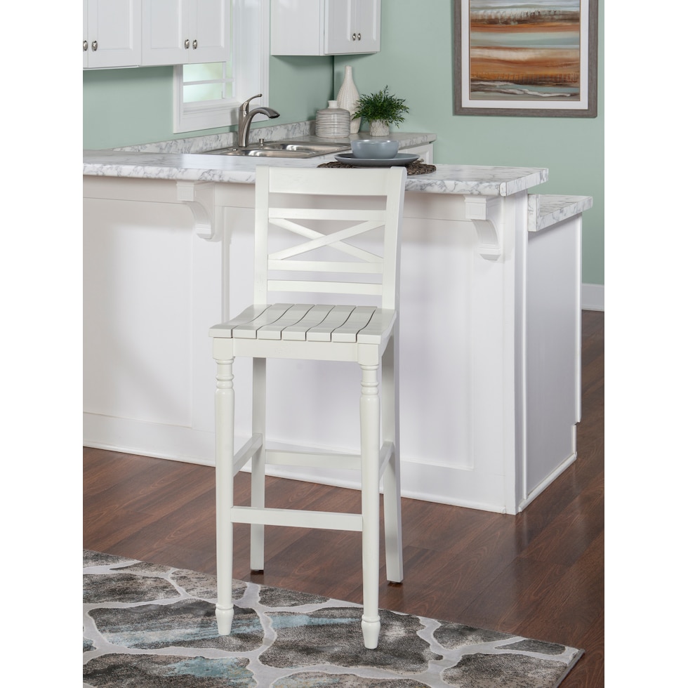 madox white bar stool   