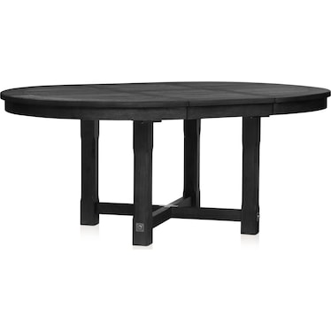 Madrid Round Dining Table and 4 Slat-Back Dining Chairs - Black