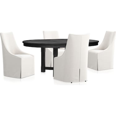 Madrid Round Dining Table and 4 Nicolette Chairs