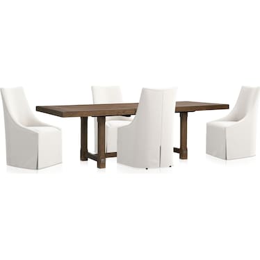 Madrid Extendable Rectangular Dining Table and 4 Nicolette Chairs