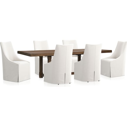 Madrid Extendable Rectangular Dining Table and 6 Nicolette Chairs - Oak