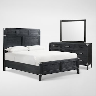 Madrid 5-Piece Bedroom Set with Dresser and Mirror