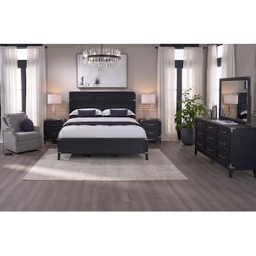 Madrid 6-Piece Queen Bedroom Set with Dresser, Mirror, and Nightstand with USB Charging