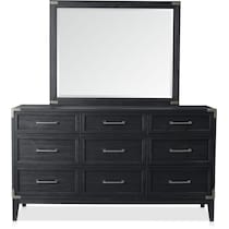 madrid black dresser & mirror   