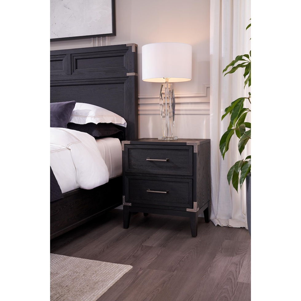 madrid black nightstand   