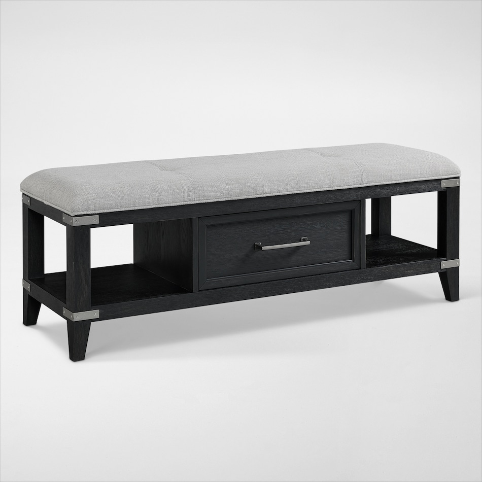 madrid black storage bench   