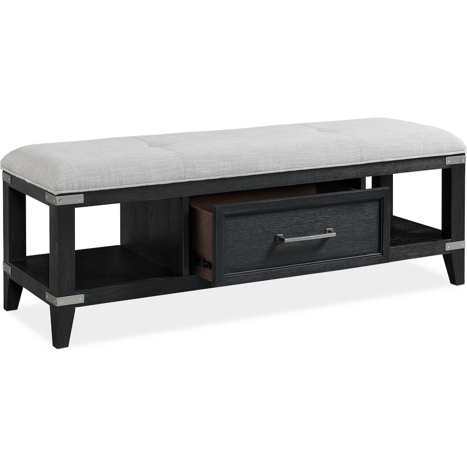 madrid black storage bench   