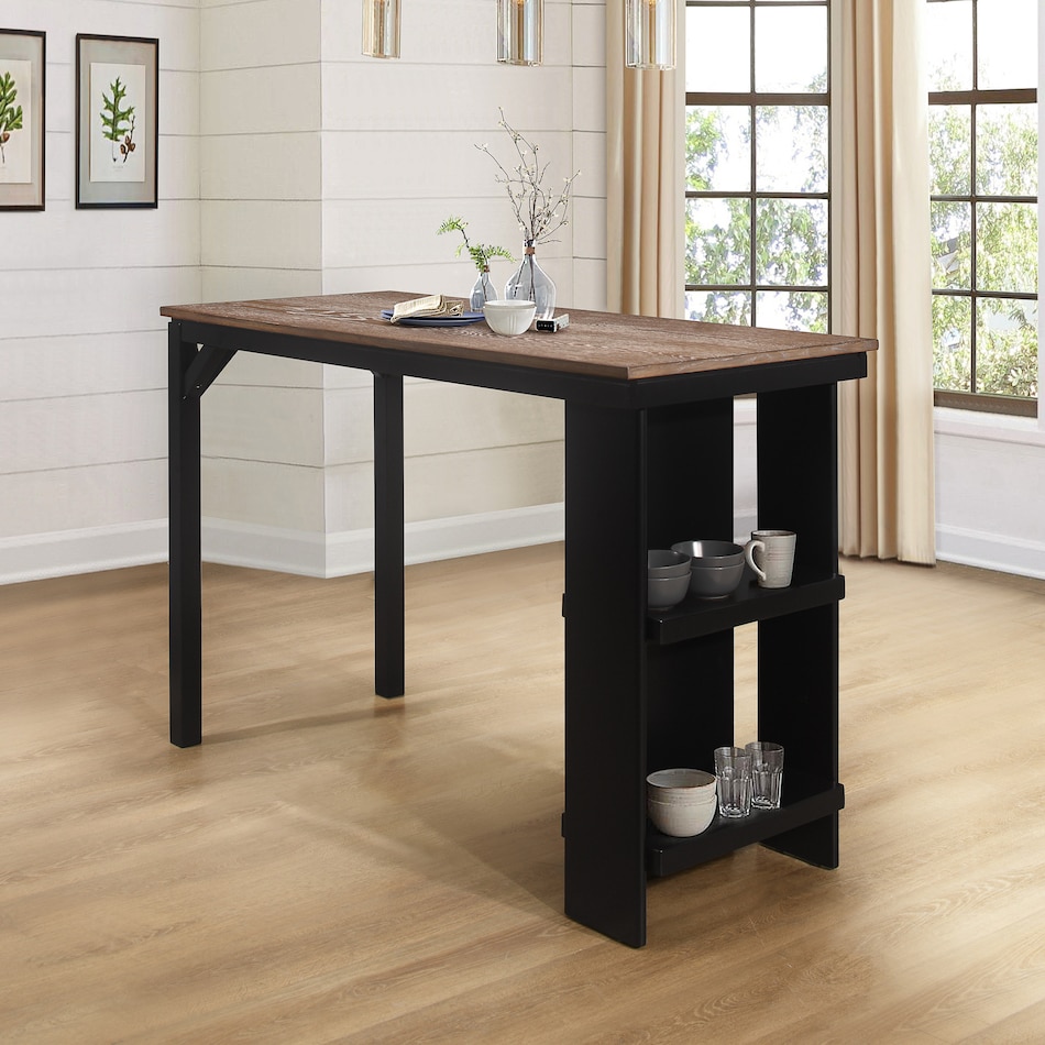 maeve black and oak counter height dining table   