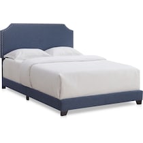 maeve blue queen upholstered bed   