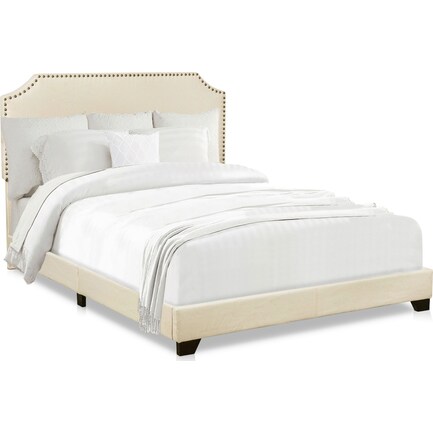 Maeve King Upholstered Bed - Cream