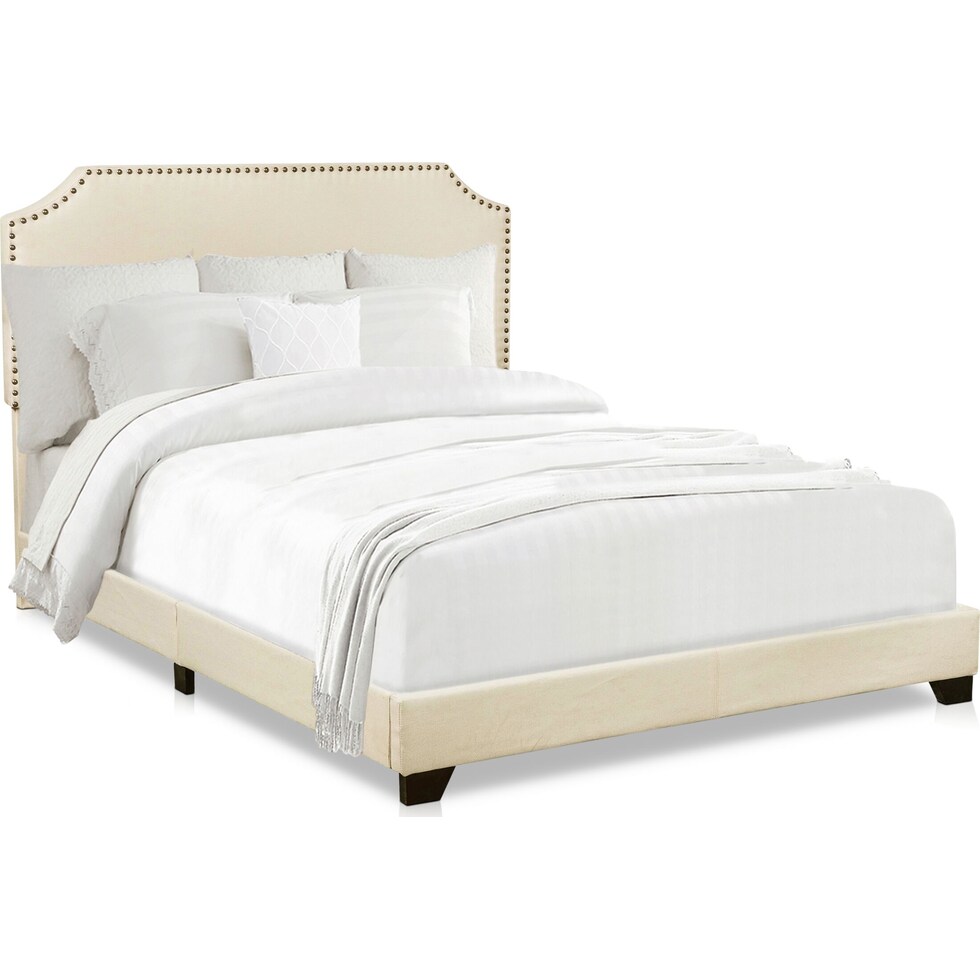 maeve white king upholstered bed   
