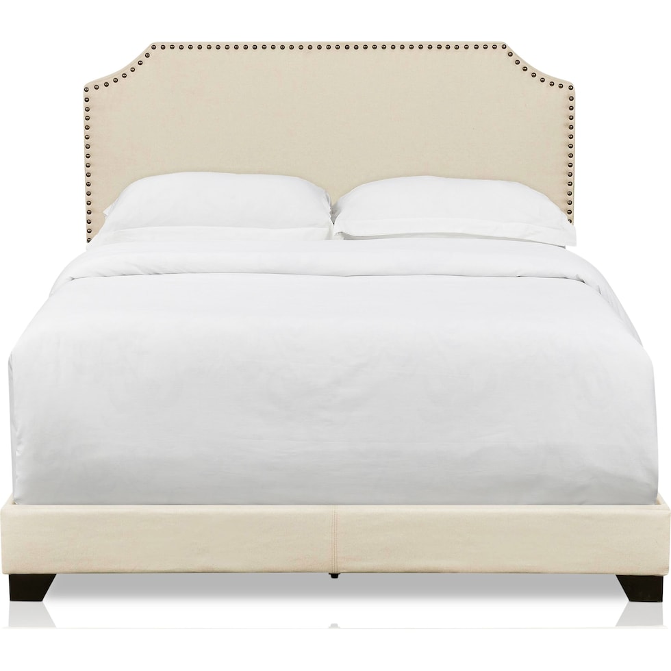 maeve white king upholstered bed   