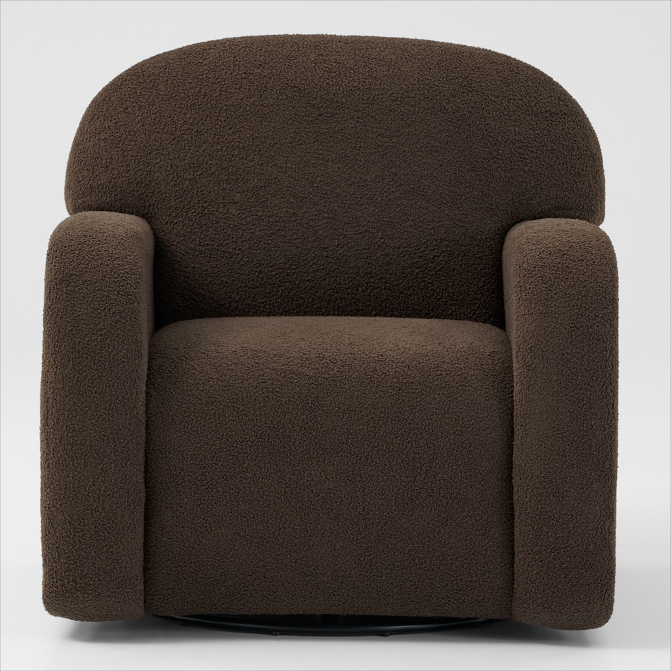 maggie dark brown swivel chair   