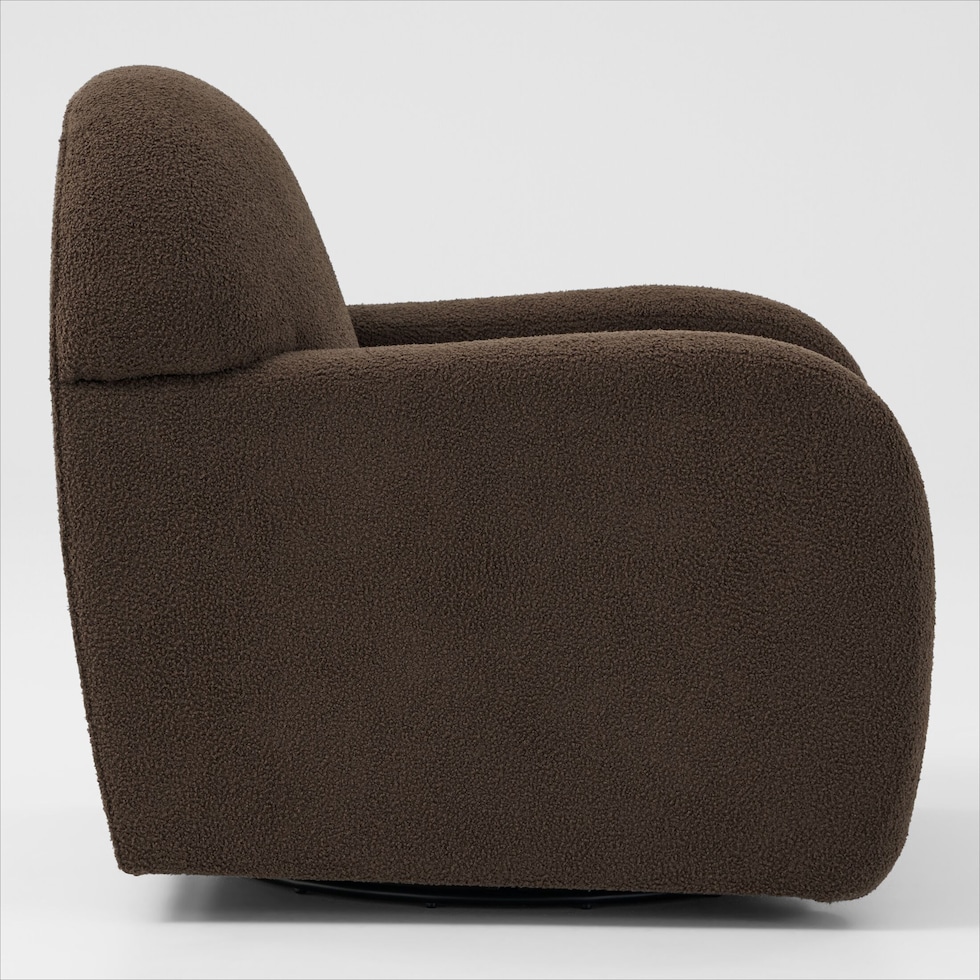 maggie dark brown swivel chair   