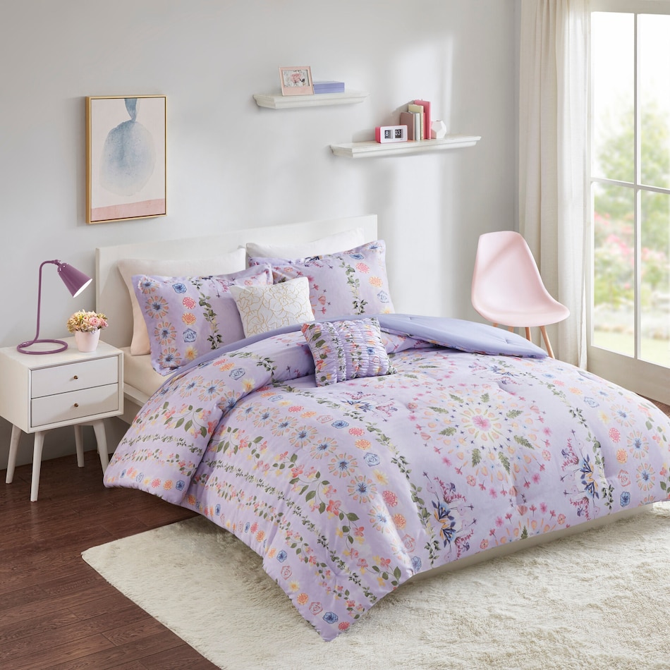 maggie purple twin bedding set   