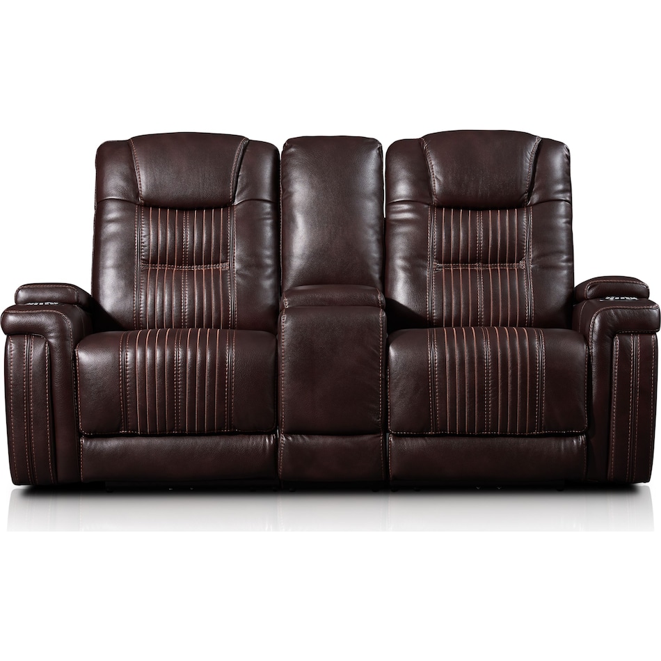 Magnus 3 Piece Triple Power Reclining Sofa With Console American Signature Furniture 9859