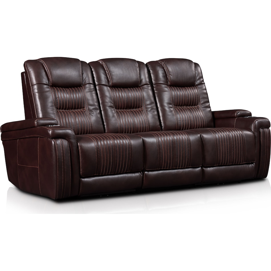 magnus dark brown  pc power reclining sofa   
