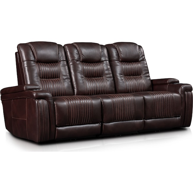 Living Room Furniture - Magnus 3-Piece Triple-Power Reclining Sofa with 3 Reclining Seats