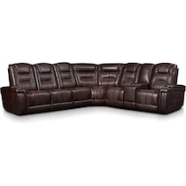 magnus dark brown  pc power reclining sectional   