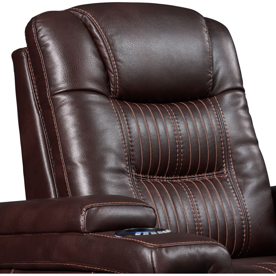 magnus dark brown power recliner   