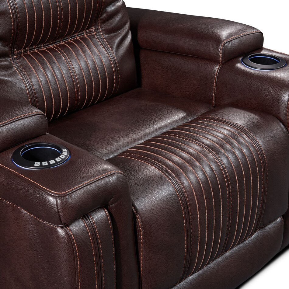magnus dark brown power recliner   