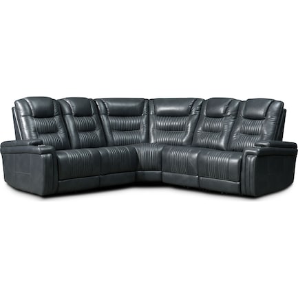 Magnus 5-Piece Triple-Power Reclining Sectional with 3 Reclining Seats - Gray