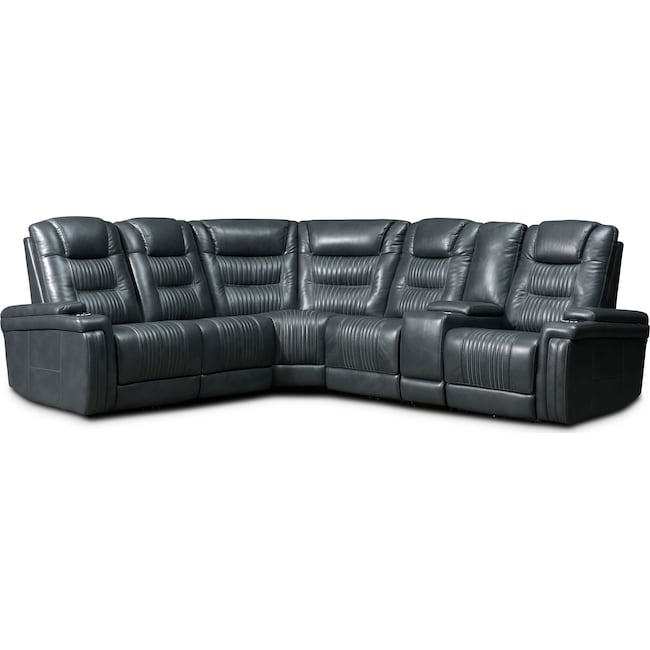 Living Room Furniture - Magnus 6-Piece Triple-Power Reclining Sectional with 3 Reclining Seats