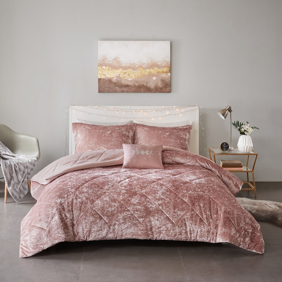 maisie pink full queen bedding set   