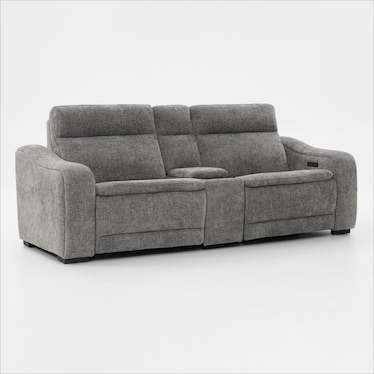 Majestic Dual-Power 3-Piece Reclining Loveseat with Console