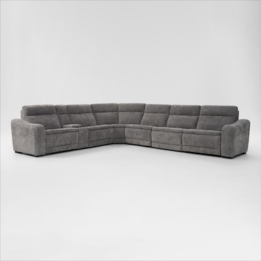Majestic Dual-Power 7-Piece Reclining Sectional with Console and Drop-Down Table