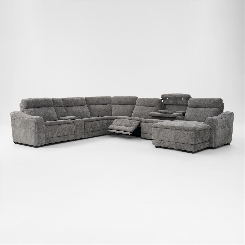 majestic gray sectional   
