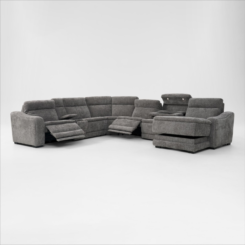majestic gray sectional   