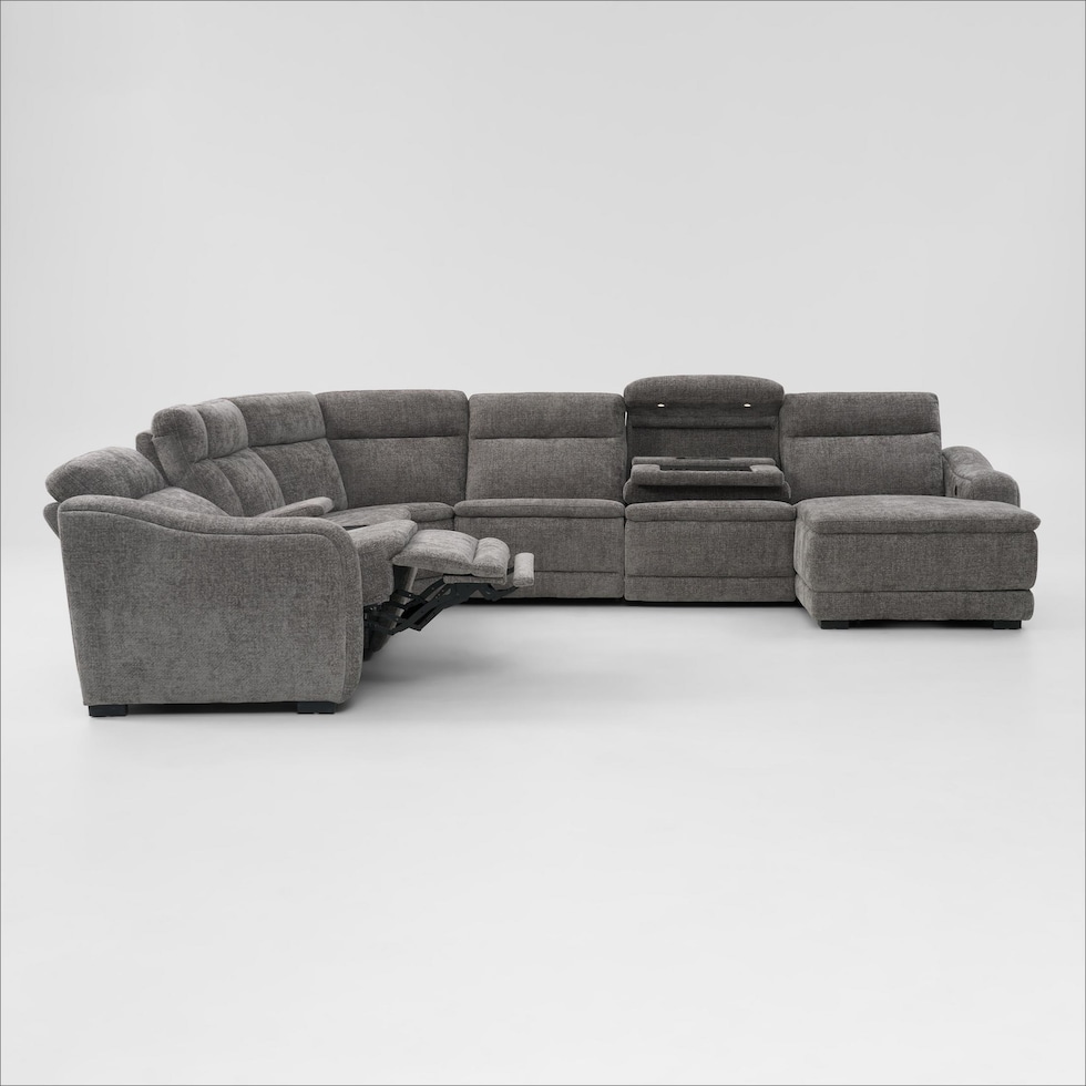 majestic gray sectional   