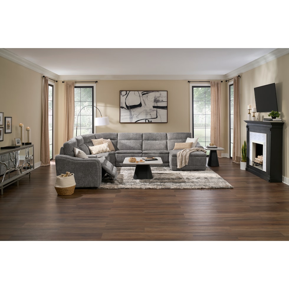 majestic gray sectional   