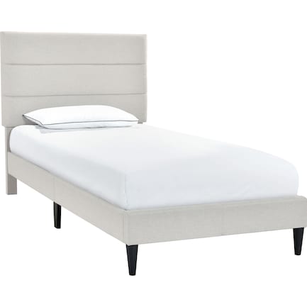Makayla Upholstered Platform Full Bed - Light Gray