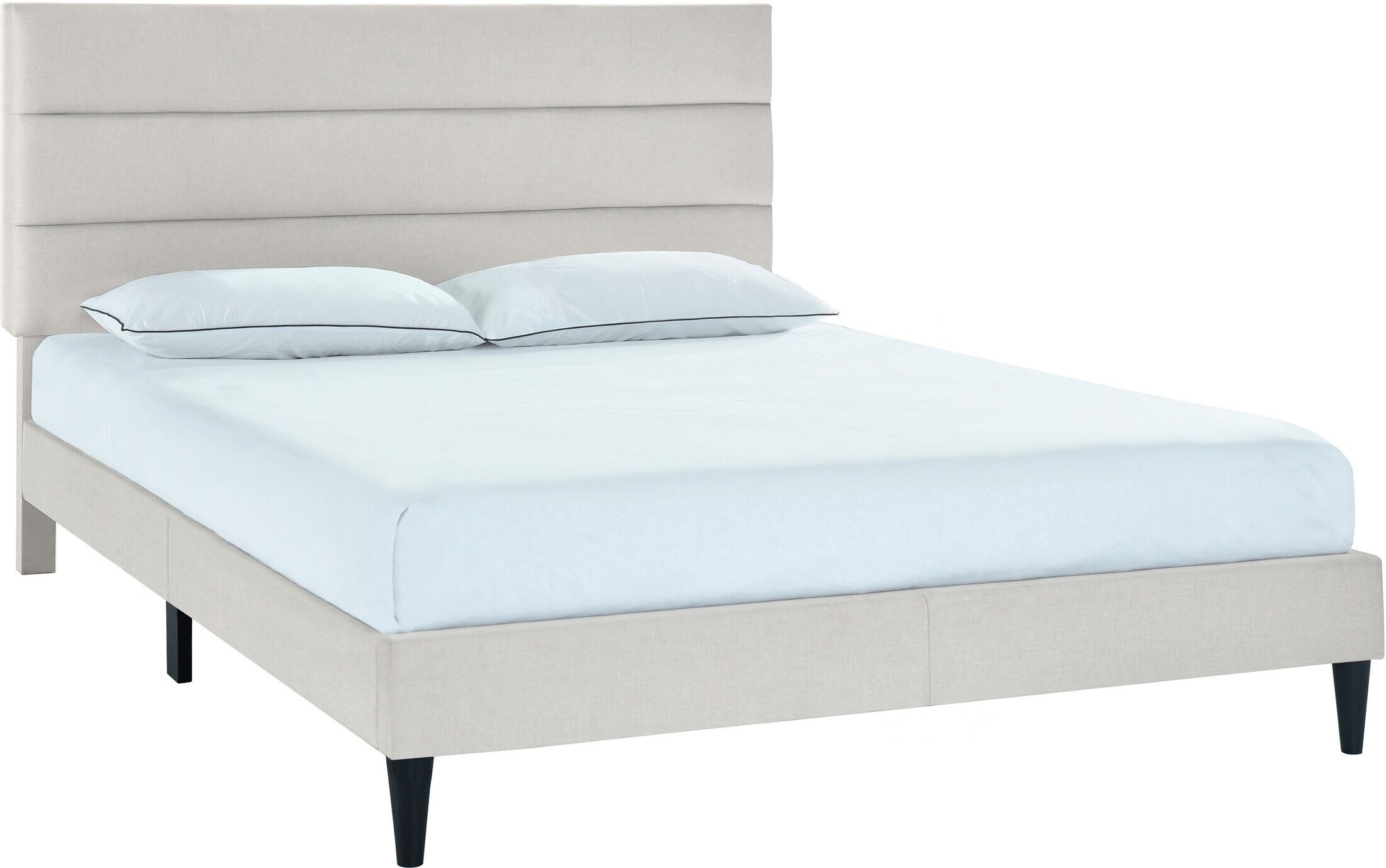 Makayla Upholstered Platform King Bed Light Gray American Signature