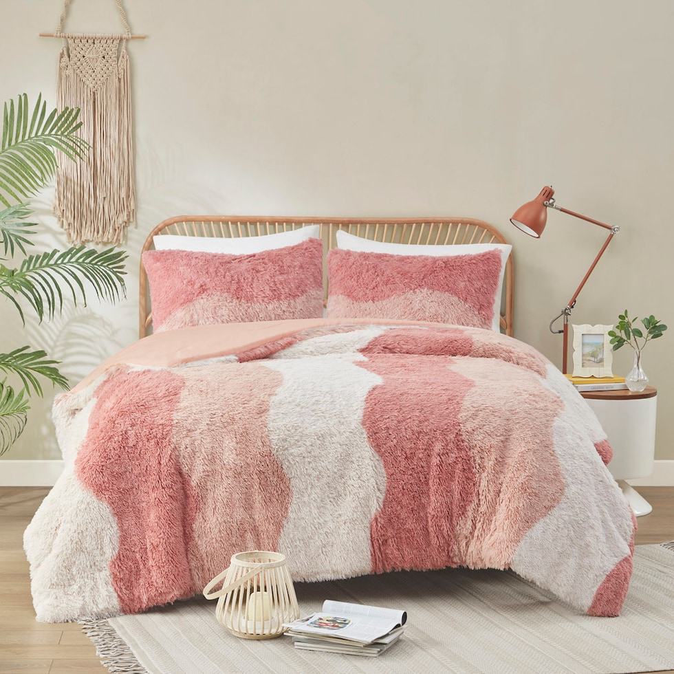 makenna pink full queen bedding set   