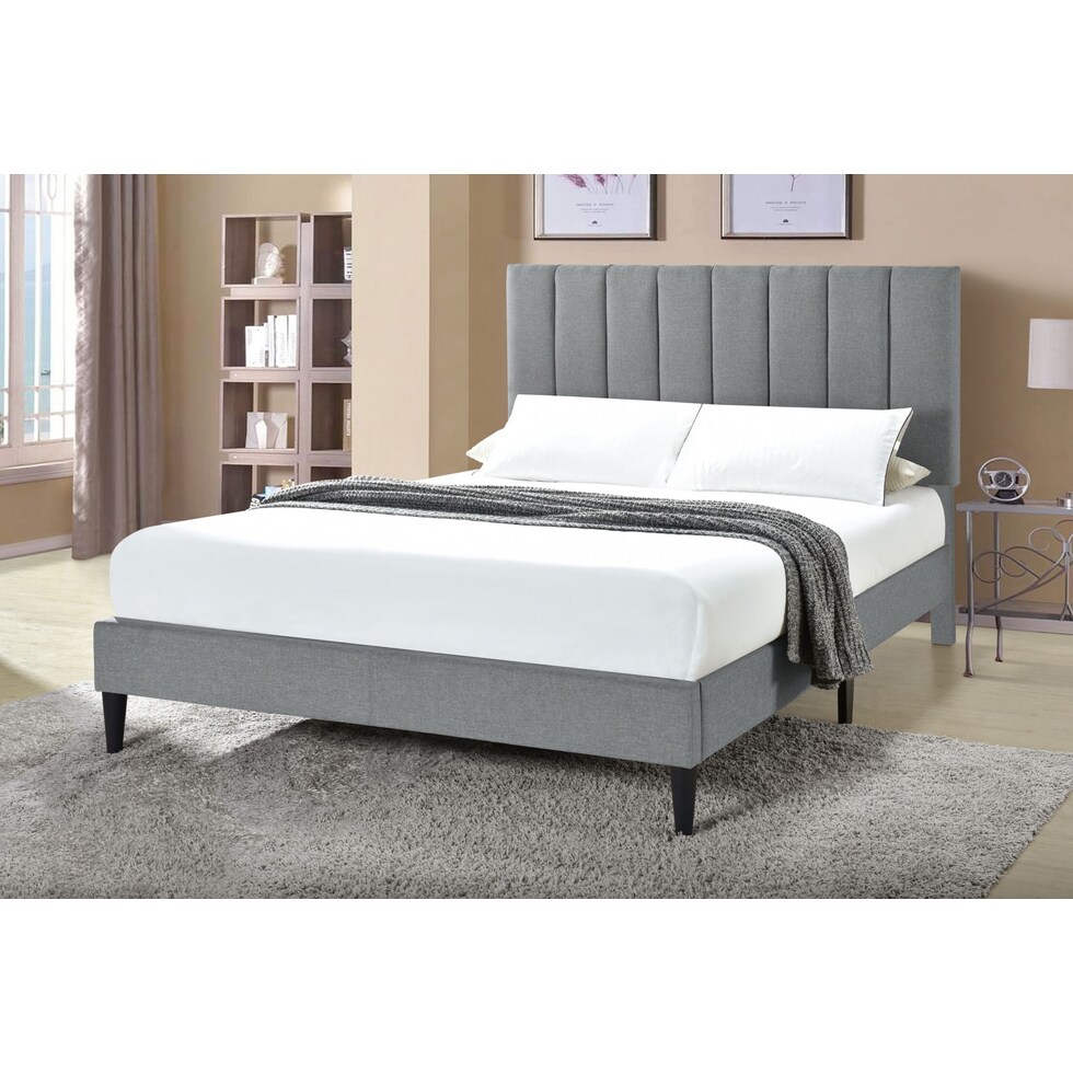 malia gray king bed   