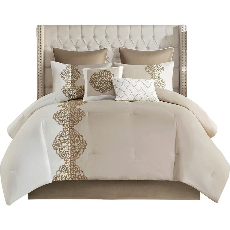 malia light brown queen bedding set   