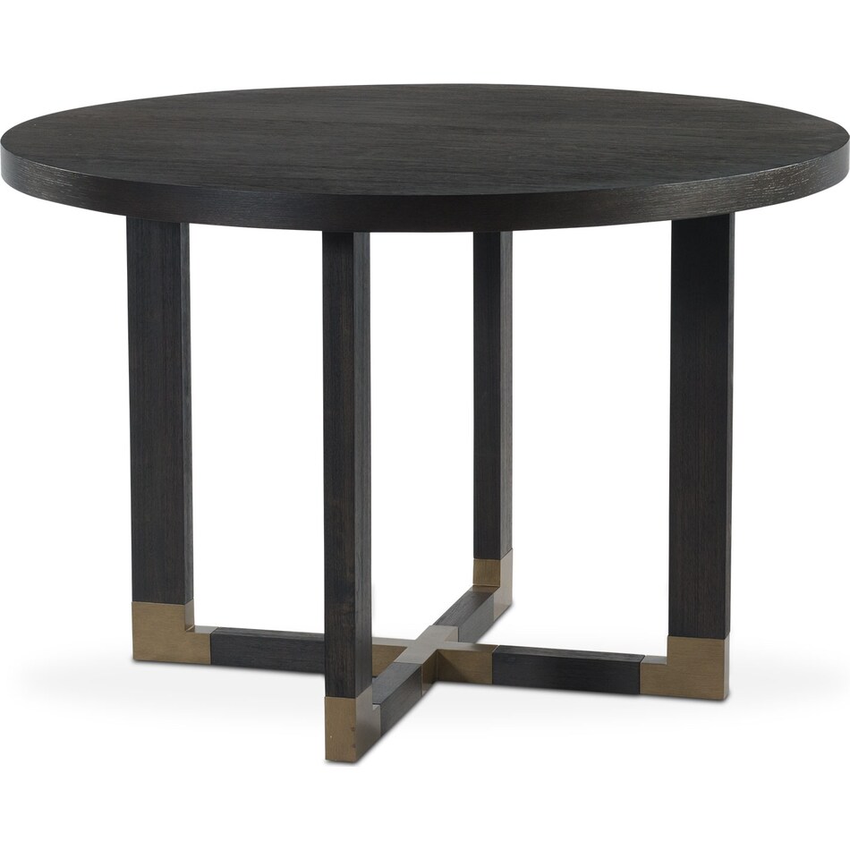 malibu dark brown round dining table   