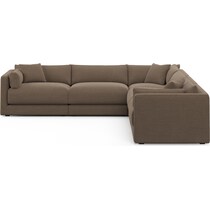 malibu dark brown sectional   